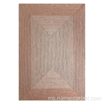 Браун дизајн полипропилен затворен и ткаен килим на отворено